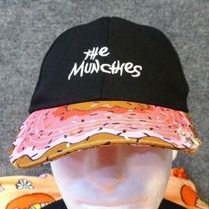 Cayler & Sons The Munchies Black Baseball Cap Donut Bite Brim Adjustable Hat